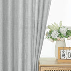 Vision Home Gray Pinch Pleated Semi Sheer Curtains Textured Light Filtering Window Curtains 84 inches for Living Room Bedroom Silver Grey Pinch Pleat Drapes with Hooks Back Tabs 2 Panels 40" Wx84 L