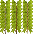50 pcs 3-1/2" Apple Green Satin Ribbon Twist Tie Bows for Spring Gift Wrapping with Fish Tails (Lt.Green)