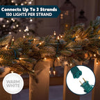 Joiedomi Clear Christmas String Lights Indoor,300(2x150) Mini Warm White Fairy Light,62.4FT Lighting Decor for Patio Dorm Classroom Bedroom Holiday Wedding Party Garland Birthday Festival,Green Wire