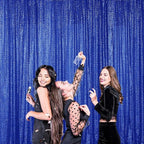 Sugargirl Navy Blue Sequin Backdrop Curtain 2 Panels 2FTx8FT Glitter Navy Blue Background Drapes Sparkle Photography Backdrop for Party Wedding Birthday Wall Decoration