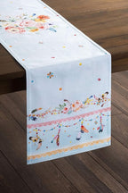 Maison d' Hermine Table Runner 100% Cotton Double Layer Table Runners 108 inches Long Decorative for Home Kitchen Dining Party Baby Shower Wedding Bridal Shower Spring Summer (Ibiza, 14.50" x 108")
