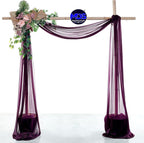 MDS Halloween Chiffon Draping Fabric - 2 Panel, 30" Wide x 100ft Long - Sheer Spooky Arbor & Canopy Drapery for Haunted House Backdrops, Party Ceilings, DIY Costumes & Themed Events - Eggplant
