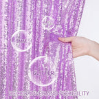 Sequin Backdrop Curtains Panels for Parties - Glitter Photo Backdrop Drapes 2 Panels 3x8FT Light Purple Curtain for Wedding Birthday Wall Decor