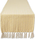 DII Woven Basic Tabletop Collection, Chevron Table Runner, 15x72, Marigold