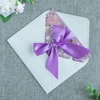 20 PCS 5.12x7.2 Butterfly Personalized Quinceanera Invitation, Customized XV Anos Laser Cut Invitation Cards with Envelopes (Purple Glitter Personalized)