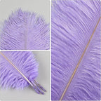 THARAHT Lavender Ostrich Feathers 24pcs Natural Bulk 10-12Inch 25cm-30cm for Crafts Wedding Party Centerpieces Easter Gatsbi and Decoration Feather