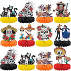KatchOn, Day of The Dead Centerpieces - Pack of 12 | Halloween Centerpieces, Day of The Dead Decorations | Halloween Honeycomb, Day of The Dead Halloween Decorations | Dia De Los Muertos Decorations