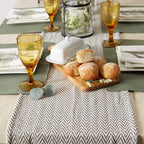 DII Woven Basic Tabletop Collection Chevron Table Runner, 15x72, Gray
