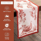 Maison d' Hermine Table Runner 100% Cotton Double Layer Table Runners 72 inches Long for Thanksgiving Christmas Decorations Home Kitchen Dining Party Wedding (Holy Jouy - Red, 14.5" x 72")
