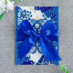 20 PCS 5.12x7.2 Butterfly Quinceanera Invitation, Laser Cut Wedding Invitation Cards with Envelopes for XV Anos Bridal Shower Baby Shower Invite (Blue Glitter)