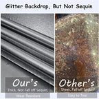 40x10 ft Wrinkle Free Black Silver Sequin Backdrop Curtain for Parties,Thick Not Fall Glitter Wedding Backdrop Drapes,8 Panels 5x10ft Shimmer Photo Back Drop Cloth for Birthday Photography Background