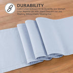 Ruvanti Linen Table Runner 108 Inches, Classic Hemstitch, Washable, Reusable, Non-Slipping, Stain Resistant- Perfect for Parties, Weddings, Dinners, Thanksgiving, Christmas, Indoor use – Arctic Ice