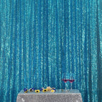 Poise3EHome 6FT x 8FT Turquoise Sequin Photography Backdrop Curtain for Party Decoration