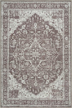 Bloom Rugs Washable Non-Slip 5' x 7' Rug - Dark Brown Traditional Medallion Area Rug for Living Room, Bedroom, Dining Room, and Kitchen - Exact Size: 5' x 7'