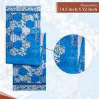 Maison d' Hermine Table Runner 100% Cotton Single Layer Table Runners 72 inches Long Decorative for Home Kitchen Dining Party Wedding Bridal Shower Spring Summer (Summer Blues, 14.50" x 72")