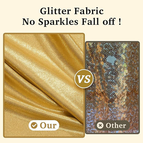 10x10 ft Gold Sequin Backdrop Curtain with Lights for Parties, Wrinkle Free Glitter Photo Backdrop Drapes Shimmer Back Drop Cloth with Light Strings for Wedding Birthday Photography Background