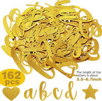 TaoBary 167 Pcs DIY Banner Kit Happy Birthday Glitter Banner Customizable Glitter Make Your Own Kit 162 Letters Symbols and Numbers 3 Rope for Birthday Halloween Wedding Christmas(Gold)