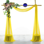 MDS Halloween Chiffon Draping Fabric - 1 Panel, 30" Wide x 30ft Long - Sheer Spooky Arbor & Canopy Drapery for Haunted House Backdrops, Party Ceilings, DIY Costumes & Themed Events - Yellow