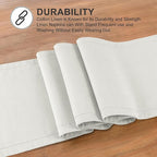 Ruvanti Linen Table Runner 60 Inches, Classic Hemstitch, Washable, Reusable, Non-Slipping, Stain Resistant- Perfect for Parties, Weddings, Dinners, Thanksgiving, Christmas, Indoor use – Ivory