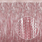 4 Pack 3.3x6.6ft Pink Tinsel Curtain Party Backdrop - Wavy Foil Fringe Curtain Party Streamers for Girl Princess Bachelorette Disco Party Decorations