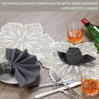Beaded Table Runner - Elegant & Versatile Dining & Kitchen Linen for Home Decor, Weddings, Parties, Special Occasions, Modern Table Decoration & Luxury Festive Accessory (Ivory) - CLEENTABLE