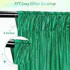 Emerald Green Backdrop Party Decorations: Backdrop Drapes Curtains 4.8FTx8FT Wrinkle Free Christmas Fabric for Sparkle Wedding Bridal Baby Shower