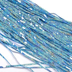 BRAVESHINE Light Blue Tinsel Foil Fringe Curtains - 2Pcs 3.2x8.2 ft Metallic Holiday Photo Booth Backdrop for Easter Birthdays Mermaid Frozen Sea Bachelorette Party Streamers Decorations