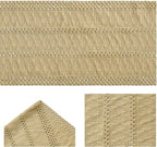Artoid Mode Burlap Brown Farmhouse Woven Rustic Hollow Table Runner, Seasonal Holiday Hollow Kitchen Dining Table Decoration for Home Party Decor 12x108 Inch