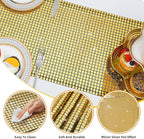 SquarePie Disco Table Runner Mirror Glitter Black and Gold Sequin Runner for 70s 80s Disco Dance Bachelorette Party Supplies Table Decorations (12x108 Inches ,2 Pack)