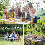 Hoteam 26 Pcs Pcs DIY Flower Garland Artificial Hanging Wildflower Backdrop Set Fake Rose Eucalyptus Daisy Poppy Wild Flower Decor for Wedding Party Birthday Home Garden (White,Blue,Pink)