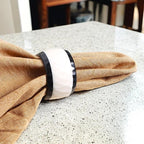 Epoxy Resin Napkin Rings Set of 12 - Elegant for Dinner Parties, Large Gatherings, Special Events & Dining Table Décor| Durable Napkin Rings, Easy to Clean (Black White) - CLEENTABLE