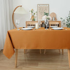 Biscaynebay Fall Tablecloth Textured Fabric 60x84 Inch Rectangular, Bronze Thanksgiving Autumn Harvest Water Resistant Fabric Tablecloths for Kitchen, Dining, Wedding, Parties Machine Washable