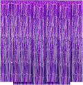 5 Pack Purple Fringe Backdrop 3.2ft x 8.2ft Foil Curtain Tinsel Foil Fringe Curtains Backdrop Tinsel Backdrop Streamers for Birthday Curtain Party Decoration Wedding Christmas Decoration (Purple)