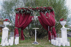 6 Panels Burgundy Wedding Arch Drapery 28" x20Ft Wedding Arch Draping Fabric Chiffon Fabric Drape Sheer Backdrop Curtain for Weddings Party Swag Ceremony Birthday Arbor Drapery Reception Ceiling Décor