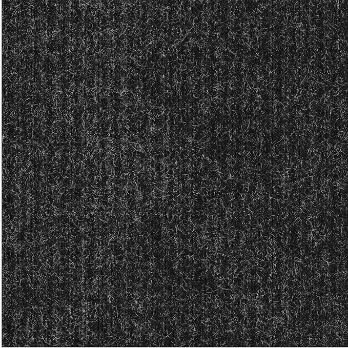 Ottomanson 2' x 14' Hallway Runner with Scraper Pile Extra Durable Non-Slip Rug Mat for Indoor & Outdoor Use - Ideal for Kitchen, Entryway, Patio & Garage - High-Traffic Carpet, Black