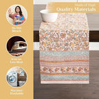 Maison d' Hermine Table Runner 100% Cotton Double Layer Table Runners 108 inches Long for Thanksgiving Christmas Decorations Home Kitchen Dining Party Wedding (Nila, 14.5" x 108")