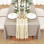 Fitable Faux Linen Tablecloths for Rectangle Tables: Water & Stain Resistant Farmhouse Table Cloth, Washable Burlap Textured Table Covers for Kitchen Dining Party(2 Pack, 60x120 Inch, Nature)