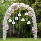 Aodaer 100 Pack Heart Shaped Folding Fans White Paper Fans Handheld Fans with Plastic Handles for Party, Wedding, Anniversary Decoration
