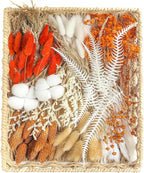xin's convey DIY Autumn Natural Dried Flower Kit, Mini Stemming Bouquets for Room, Table, and Vase Decorations(Orange)