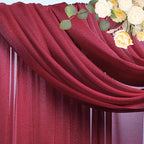 Wokceer Wedding Arch Draping 2 Panels 28.7" x 20FT Burgundy Sheer Fabric Backdrop for Ceremony, Birthday Party, Bridal Shower Decoration