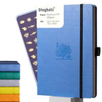 Dingbats* Earth Dotted Writing Journal Notebook A5 - Vegan Leather Hardcover - Ideal for Work, Travel - Pocket, Elastic Closure & Bookmark