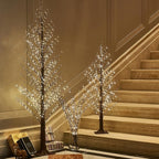 BAOLITVINE Lighted Branches Brown 32IN 200 Warm White Fairy Lights, Lighted Willow Branches with Timer, Dimmer for Home Bedroom Fireplace Christmas Decoration Inside Outdoor