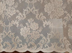 LinenZone Linen Rectangle Tablecloth for Rustic Vintage Decor. Sheer Lace Tablecloth Works Great As Wedding, Thanksgiving or Christmas Decor (Mia TC 60 x 84, Linen)