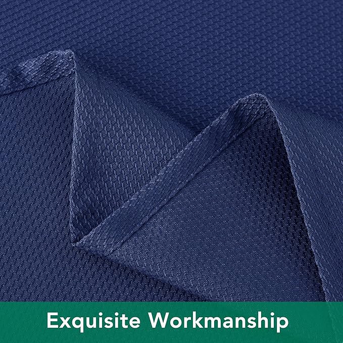 Biscaynebay Textured Fabric Tablecloths 60x84 Inches Rectangular, Navy Water Resistant Tablecloths for Dining, Kitchen, Wedding and Parties etc. Machine Washable