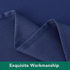 Biscaynebay Textured Fabric Tablecloths 52x70 Inches Rectangular, Navy Water Resistant Tablecloths for Dining, Kitchen, Wedding and Parties etc. Machine Washable