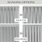 Vision Home Gray Pinch Pleated Semi Sheer Curtains Textured Light Filtering Window Curtains 120 inches for Living Room Bedroom Silver Grey Pinch Pleat Drapes with Hooks Back Tabs 2 Panels 40" Wx120 L