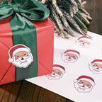 CALLIE Personalized Christmas Stickers with Custom Name, Waterproof Custom Christmas Name Tags Stickers, Peel and Stick Christmas Gift Tags (Cute Santa Claus)