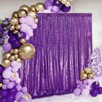 10ft x 10ft Purple Sequin Backdrop Glitter Halloween Party Backdrop Curtains Photo Background for Stage Wedding Baby Shower Decorations