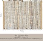 Chardin Home Natural Jute & Sky Blue-White Placemats, Set of 4 – Rustic Handmade Boho Table Mats, 13x19 in Dining Table Placemats - Kitchen, Everyday Meals, Holidays, Farmhouse or Modern Table Décor