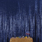 Poise3EHome Blue Sequin Backdrop,10FT x 10FT Sequin Photography Backdrop Curtain for Party Decoration, Navy Blue